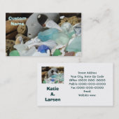 Seaglassの名刺の青くカスタムな化石 名刺 (正面/裏面)