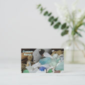 Seaglassの名刺の青くカスタムな化石 名刺 (スタンド正面)