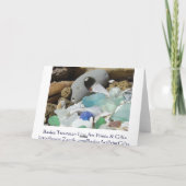 Seaglassの挨拶状のビーチの海ガラスの化石 カード (裏面)