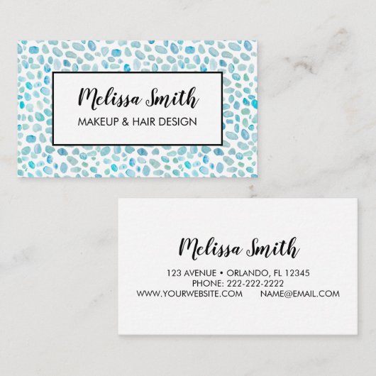 Seaglassメイクアップアーティストヘアサロン名刺 名刺 (正面/裏面)