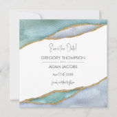 Seaglass水色金ゴールドア結婚ントセントの写真 セーブザデート (正面)