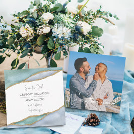 Seaglass水色金ゴールドア結婚ントセントの写真 セーブザデート