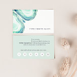 Seaglass Geode | Aqua Watercolor ロイヤリティカード<br><div class="desc">Chic loyalty business cards for your salon, spa or beauty services feature your name or company name accented by two geode agate slice watercolor illustrations in ethereal seaglass green. Add your full contact information to the back in deep navy on matching pale sea green. Includes your custom loyalty offer (shown...</div>