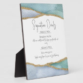 Seaglass Water Color Signature Drinks'結婚s Sign フォトプラーク (側面)