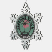 Seagroveのビーチのフロリダ30Aのエメラルドの海岸30 A スノーフレークピューターオーナメント (右)