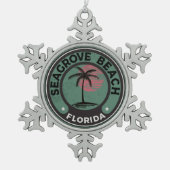Seagroveのビーチのフロリダ30Aのエメラルドの海岸30 A スノーフレークピューターオーナメント (正面)