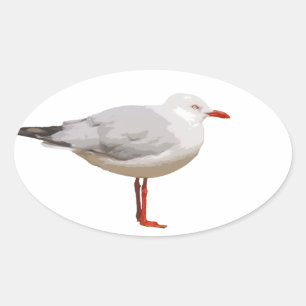 Seagullグラフィックデザイン 楕円形シール