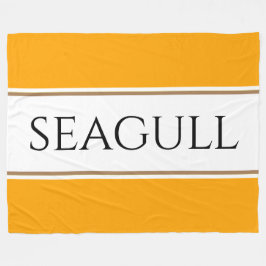 SEAGULLブライトオレンジイエローホワイトレーシングストライプ フリースブランケット