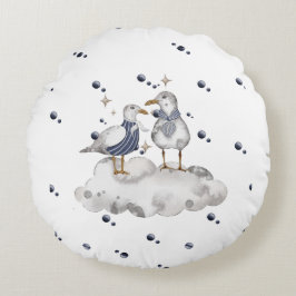 Seagull Adventure Baby – Nautical Nursery ラウンドクッション