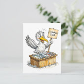 Seagull at Fresh Fish Stand on the Coast ポストカード (スタンド正面)