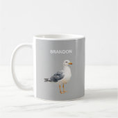 Seagull Bird Beach Ocean Coast White Watercolor コーヒーマグカップ (左)