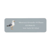 Seagull Bird Ocean Coast Beach Return Address ラベル (正面)