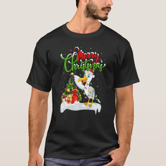 Seagull Bird  Xmas Decorations Santa Seagull Chris Tシャツ (正面)