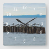 Seagull Breaktime Wall Clock スクエア壁時計 (正面)