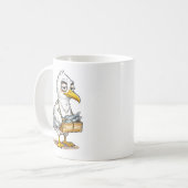 Seagull Carrying Fish Crate at the Coast コーヒーマグカップ (正面左)