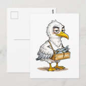 Seagull Carrying Fish Crate at the Coast ポストカード (正面/裏面)