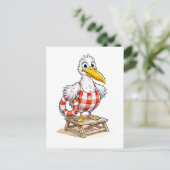 Seagull Comic Lifeguard Bird ポストカード (スタンド正面)