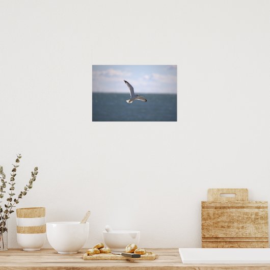Seagull Flying Photo Poster ポスター (キッチン)