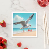 Seagull Flying With a Bikini Top スタンダードカクテルナプキン (インサイチュ)