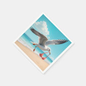 Seagull Flying With a Bikini Top スタンダードカクテルナプキン (角)