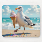 Seagull Holding an Ice Cream Cone マウスパッド (正面)