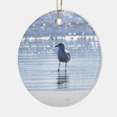 Seagull in Ocean Photo Ornament  セラミックオーナメント (左)