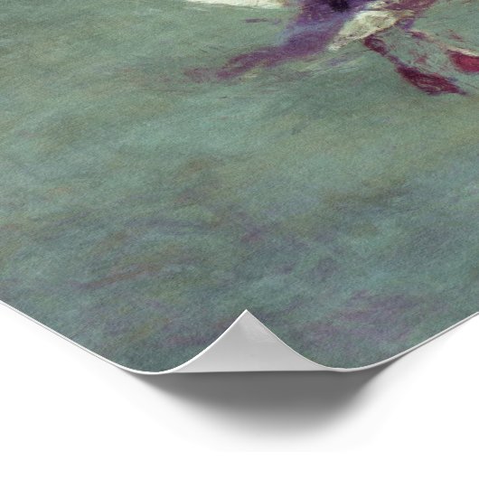 Seagull Landing on Water Impressionist Art Poster ポスター (角)