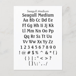 Seagull Medium - Zazzleフォントサンプルシート ポストカード