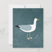 Seagull Nautical Coastal Bird Personalized ノートカード (正面)