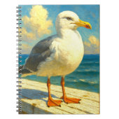 Seagull Notebook | Coastal Beach Bird Art Journal ノートブック (正面)