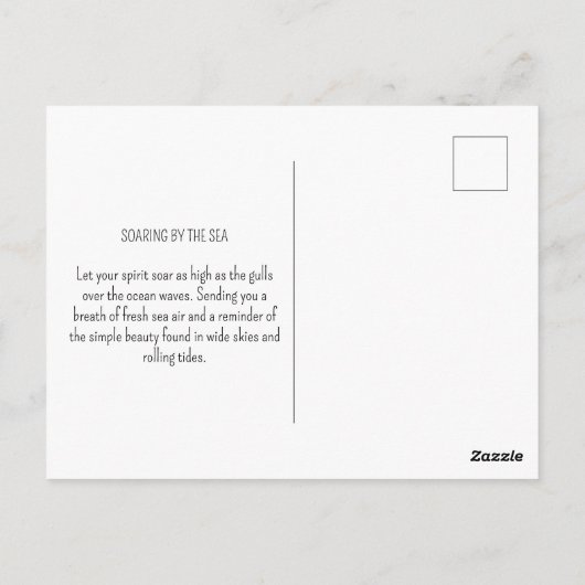 Seagull Ocean Bird Beach Coastal  ポストカード (裏面)