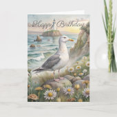 Seagull on The Coast Birthday Card カード (正面)