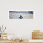 Seagull Spreading Wings in Water Poster ポスター (キッチン)
