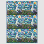 Seagull Van Gogh Style Beach Sky Decoupage 薄葉紙 (正面)