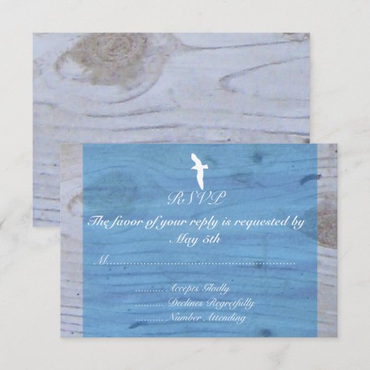 Seagull/Wedding航海の RSVP (正面/裏面)