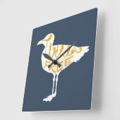 Seagull | Wild And Free スクエア壁時計 (傾斜)