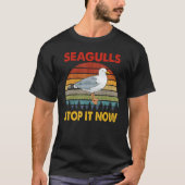 Seagulls鳥の恋人ストップ今すぐレトロヴィンテージファン Tシャツ (正面)