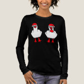 Seagulls Grumpy Santa Hats Middle Finger XMas トライブレンドＴシャツ (正面)