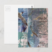Seagulls list of birds mixed media collage ポストカード (正面/裏面)