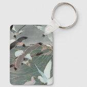 Seagulls Over Ocean Waves by Louis Agassiz Fuertes キーホルダー (裏面)