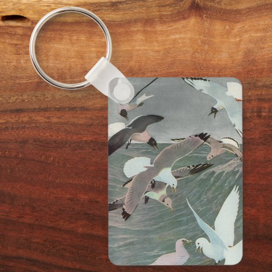 Seagulls Over Ocean Waves by Louis Agassiz Fuertes キーホルダー (正面)