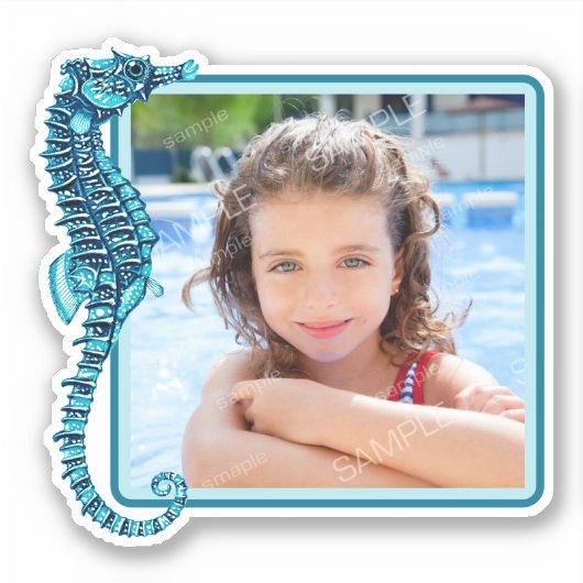 Seahorseの個人用の写真の形のシール シール (正面)