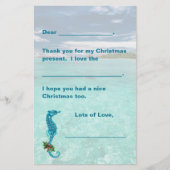 Seahorseクリスマスキッズ紙を書いてありがとう 便箋 (正面)