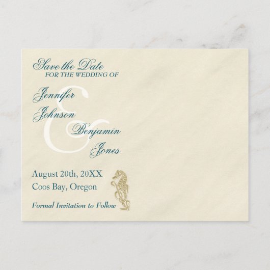 Seahorse日付はがきを保存 案内ポストカード (裏面)