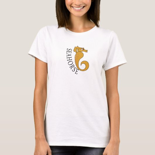 Seahorse – 白人女性の基本Tシャツ Tシャツ (正面)