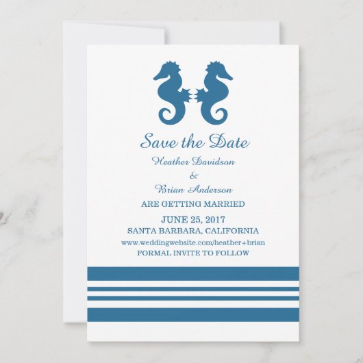 Seahorse 航海の Save the Date招待状 招待状 (正面)