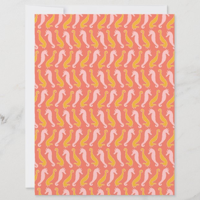 seahorse and shells paper pattern (正面)