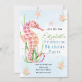 Seahorse Birthday Invitation 招待状 (正面)
