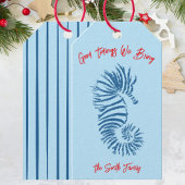 Seahorse Christmas Card ギフトタグ