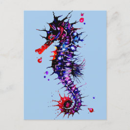 Seahorse Colorful Watercolor ポストカード